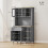 Homcom Alacena de Cocina Gris 100 x 40 x 180 cm 3