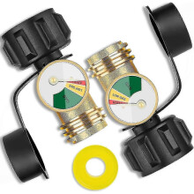 Propangastank-Manometer, Gaslecksuchgerät, Gasdruckmesser, Universalanschluss Typ 1, 2er-Pack