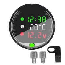 LED-Motorrad-Voltmeter, Umgebungstemperaturmesser, Chronograph, 924 V, universell