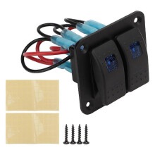 Robustes 2-fach-Wippschalterpanel, IP65 wasserdicht, 1224 V, mehrfacher Schutz, universell für Yacht und Auto