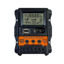 Kompakter 10-A-Solarladeregler für 12-V- und 24-V-Solarpanels, Batterieregler, automatische Steuerung, 2 USB-Anschlüsse, LCD-Display