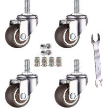 4er-Packung M6x15mm Lenkrollen mit 32mm Gewinde aus TPE-Gummi