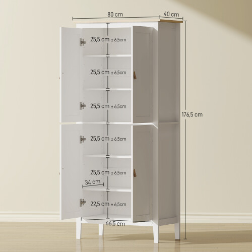 Homcom Alacena de Cocina Blanco 80 x 40 x 176.5 cm 2