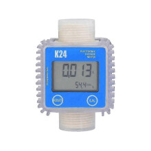 Robuster digitaler Kraftstoffdurchflussmesser mit LCD-Anzeige für K24-Turbinen, geeignet für Öl, Chemikalien und Wasser.