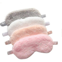 Plüsch-Augenmaske, Verdunkelungsmaske, Schlafmaske, Augenbinde aus weichem, bequemem Fleece, 4er-Pack