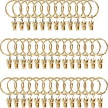 Gardinenhaken, Gardinenringe mit Clips, Gardinenhaken, Gardinenclip, mit Ring, (40 Stück)