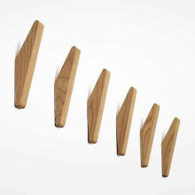6 Vintage-Holzhaken, Tragkraft 5 kg, Wandhaken, Bademantelhaken, Huthaken, Mantelhaken