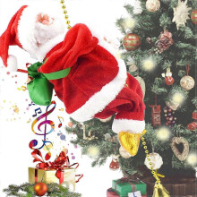 Weihnachtsmann-Kletterseil, lustige elektrische Weihnachtsmann-Musik-Kletterseil-Dekoration, kletternder Weihnachtsmann am Seil