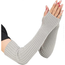 Robuste, weiche, dehnbare, fingerlose Strickhandschuhe für Damen und Mädchen, Armstulpen, lange Handschuhe f26