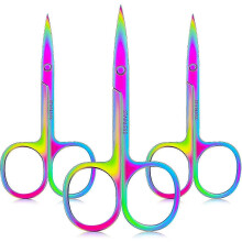 3-teiliges Set: gebogene Nagelschere aus Edelstahl, kleine Nagelschere, Nasenhaarschere, Gesichtshaarschere, Nagelhauttrimmer