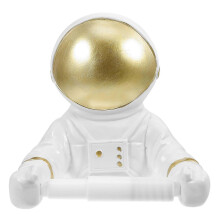 Luxuriöser Papierrollenhalter im Astronauten-Design aus goldenem Kunstharz zur Aufbewahrung im Haushalt