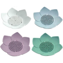 4-teiliger, blumenförmiger Seifenhalter mit Abfluss für verschiedene Marken