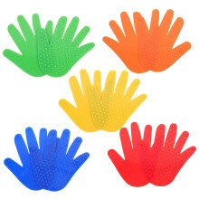 Bunte Teppichmarkierungspunkte in Handform für Sporttraining, 5er-Packung