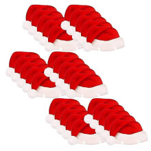30 Stück Weihnachtsbecherkarten, Weihnachtsmannmützen, Weingläser, Dekorationsornamente