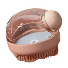 Hunde-Duschbürste, Haustier-Hundepflege-Massage-Bade-Reinigungsbürste, rosa