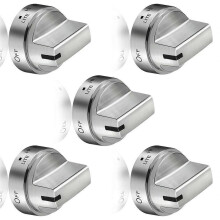 5-teiliges Set Edelstahl-Gasherdknöpfe WB03X24818, kompatibel mit PS11729081 und AP5989029, mehrfarbig