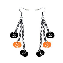 Lustige Halloween-Party-Ohrringe mit Totenkopf, schwarzer Kette, Fledermaus, Spinnen, Kürbis, Ohrhaken, Damenohrringe 2023, mehrfarbig