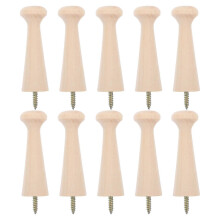 Schraubbare Shaker-Haken aus Holz zum Aufhängen, 10er-Set für den Heimgebrauch