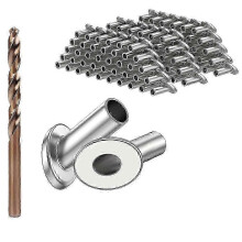 40er-Pack zuverlässige, abgeschrägte Schutzhülsen für Holzpfosten und Treppengeländer (3 x 16 Zoll, 45)