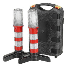 2 robuste LED-Warnleuchten für den Straßenrand, magnetischer Sockel, Zubehör für Auto-Notfallsets