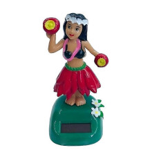 Solarbetriebene Hula-Mädchen-Autofigur, rot, 1 Stück