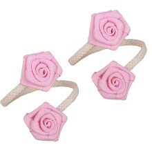 Verstellbare, dekorative Gardinenclips mit Stoffblumenmuster, 2er-Set, hellrosa, für Wohn- und Schlafzimmer