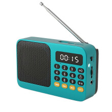 Tragbarer FM-Radiolautsprecher mit Bluetooth 5.0, LED-Beleuchtung, Aufnahmefunktion (TF-Karte), USB-Wiedergabe, kabelloser FM-Empfänger