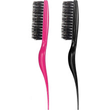 2er-Pack Wildschweinborsten-Haarbürste für Damen und Herren – Salonkamm mit Nylonborsten (fuchsia und schwarz) – Afro