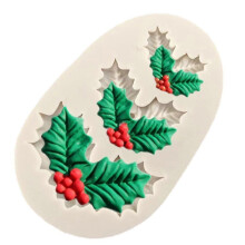 Weihnachts-Stechpalmenblatt-Dekoration, Fondant-Kuchen-Silikonform, Schokoladen-Pralinenformen, Keks- und Gebäckform, DIY-Backwerkzeuge