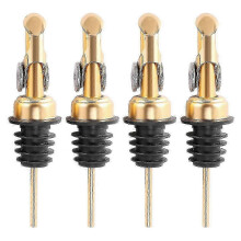 Beschwerte Ausgießer aus Edelstahl, automatischer Klappausgießer für Olivenöl, Balsamico-Essig-Ausgießer-Set (4 Stück)