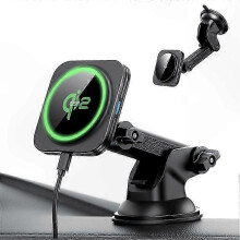 Zuverlässige Qi2-zertifizierte 15-W-Schnelllade-Autohalterung mit kabelloser Ladefunktion und Handyhalterung für Smartphones
