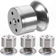 4er-Pack silberne, quadratische Möbelfüße aus Metall zur Höhenverstellung