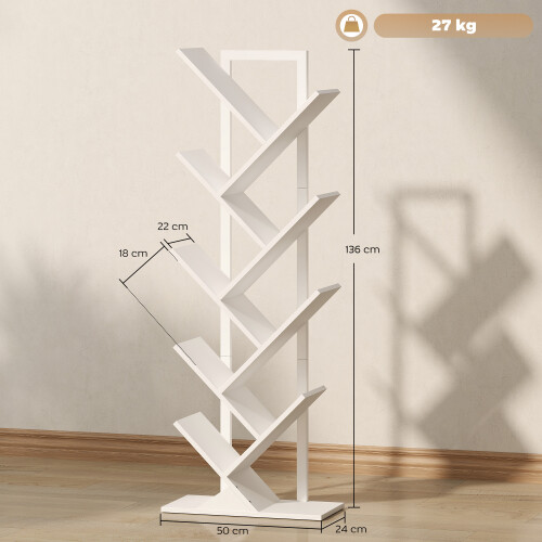 Homcom Librería Blanco 50 x 24 x 136 cm 2