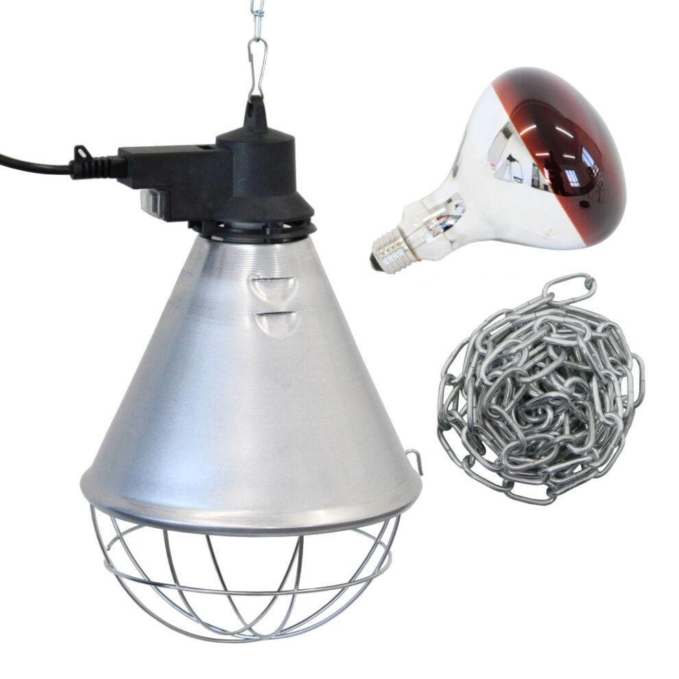 Oypla Poultry Heat Incubator Lamp 175W W. Red Bulb For Chicks/Puppies