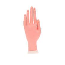 Übungshand für Nageldesign mit flexiblen Fingergelenken, biegsame PVC-Kunsthand für Maniküre-Übungen