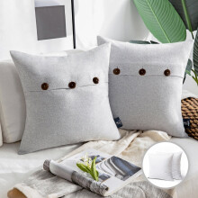 Coussin décoratif Phantoscope 18" x 18" style ferme, gris clair, en polyester et coton (lot de 2)
