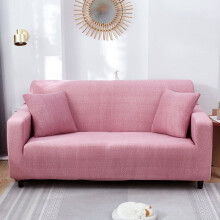 Housse de canapé extensible Zhuge - Housse de canapé texturée couleur unie - Housse de protection pour canapé 1 place 90-140 cm (rose)