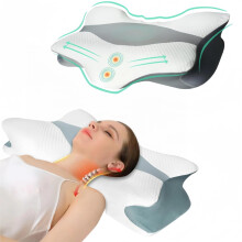 Oreiller ergonomique en mousse à mémoire de forme - Conception profilée pour le soutien de la nuque et des épaules, doux et ferme à la fois,