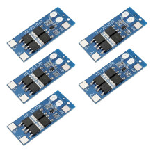 2S 7,4V 13A Lithium-Akku-BMS-Schutzplatine, kompatibel mit 18650-Akkus, Schutz vor Überladung und Tiefentladung, 5er-Pack