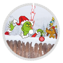 Jupe de sapin de Noël Grin-Ch de 122 cm (48 pouces), tapis de sapin pour les fêtes d'hiver, jupe de sapin pour décorations de Noël rustiques