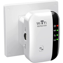 WiFi-extender, signaalversterker voor een oppervlakte tot 249 m², 25 apparaten, draadloze repeater met Ethernet-poort, installatie met één tik