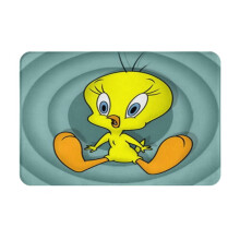 Tweety Bird personlig flanellteppe innendørs til hjem, soverom, bad, kjøkken, gulvmatte dekorteppe vannabsorberende hvit 16x24 tommer