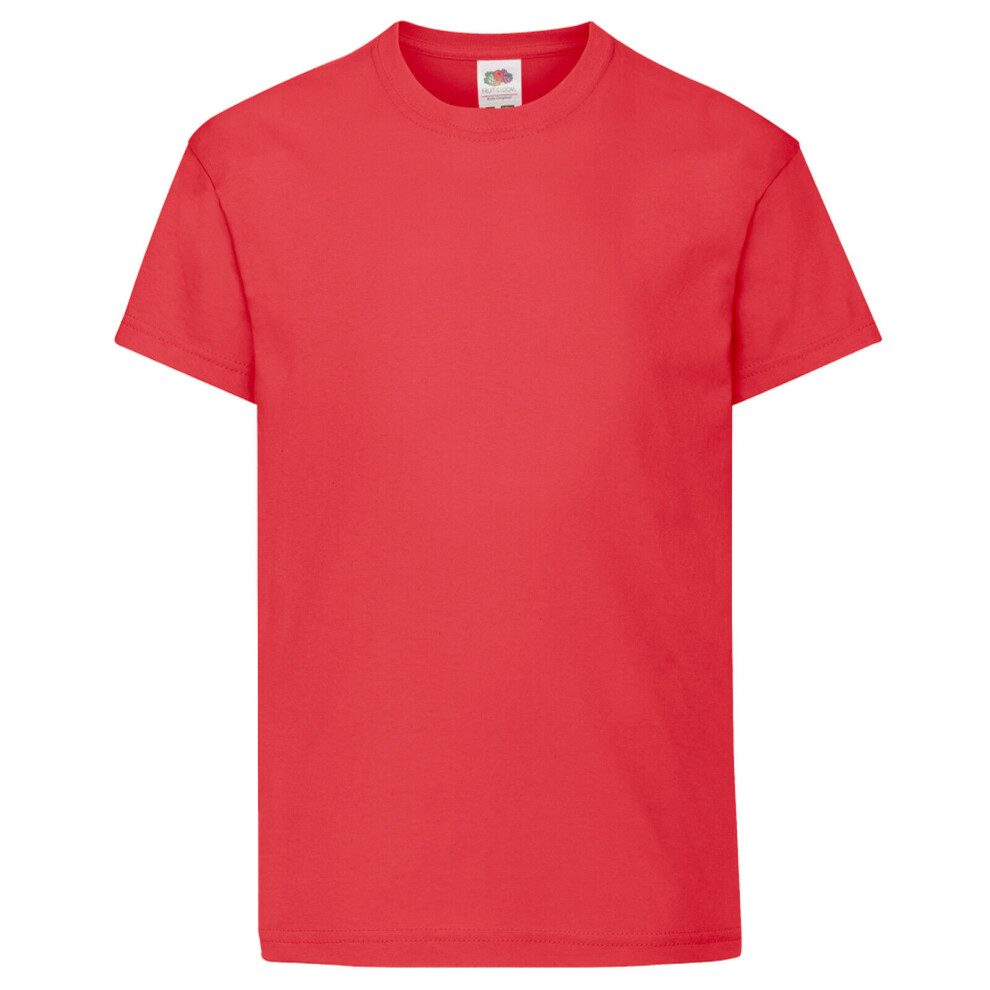 Fruit Of The Loom (3-4 Years, Red) Childrens/Kids Original Short Sleeve T-Shirt