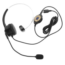 Einzelohr-Headset, kabelgebunden, für Callcenter und PC, mit Mikrofon, Ohrmuschelmaterial: ABS, Polsterung: Memory-Schaum, PU