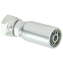 Raccord pivotant femelle droit 06U-056, acier à faible teneur en carbone, diamètre intérieur du tuyau 3/8", diamètre du tuyau 3/8".