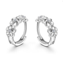 Set di orecchini a perno retrò a forma di fiore per donna, orecchini pendenti con strass glitterati, stile anni '90 placcati in argento, eclettici