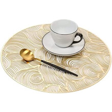 LINLIN Runde Platzsets, 4er-Pack PVC-Platzsets, wasser- und ölbeständig, dekorative Platzsets für den Tisch zu Hause, Hochzeiten und Partys