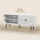 Homcom Mueble de TV Blanco 145 x 38 x 65 cm 3