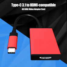 SUSUchens Type-C3.1 naar HDMI-kabel, 4K60Hz videoadapterkabel voor laptop, compatibel met - Rood