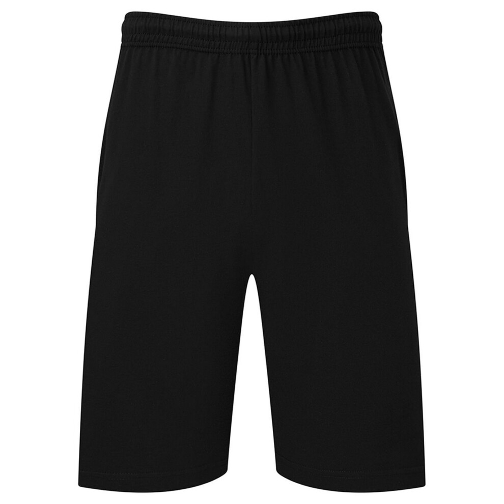 Fruit Of The Loom (S, Black) Mens Iconic 195 Jersey Shorts